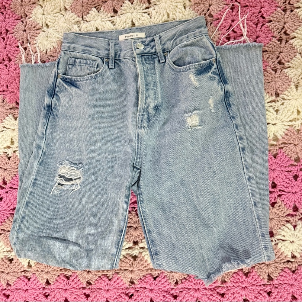 PacSun Light Blue Distressed Boyfriend Jeans
